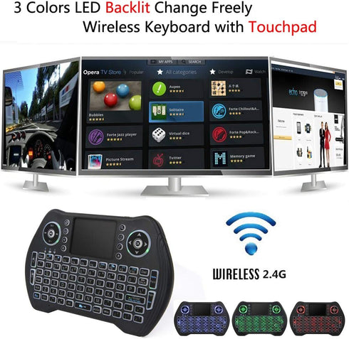 2.4G Wireless Keyboard with Touchpad Mouse Backlit USB Mini Keyboard Multi-Media Handheld Android Box Remote Keyboard for Pc,Pad,Xbox,360,Ps3,TV Box, Htpc,Iptv,Raspberry Pi