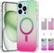 CASEOWL iPhone 15 Pro Max Case, Compatible with MagSafe, Clear Cute Glitter Card Protective Cover for Women and Girls