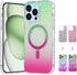 CASEOWL iPhone 15 Pro Max Case, Compatible with MagSafe, Clear Cute Glitter Card Protective Cover for Women and Girls