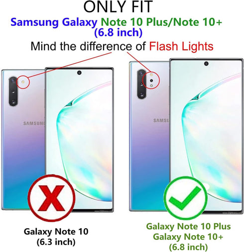 Samsung Galaxy Note 10 Plus Case, Military Grade Heavy Duty Shockproof Cover with Built-in Kickstand (Black)