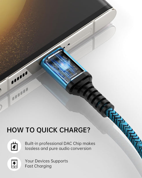 Android Auto Approved USB C to USB C Cable, 6FT Fast Charging Extension Cable for iPhone 15, Samsung Galaxy S24/S23/S22