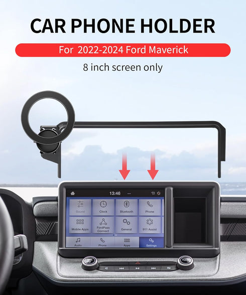 MaserWeller 2022-2024 8-Inch 360 Car Phone Holder for Ford Maverick Accessories Screen Fixed Clip, Rotation Phone Mount