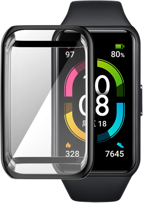 Screen Protector Case for Huawei Honor Band 6, Ultra-Thin Soft TPU Plated Bumper Case, Full Cover Protective Shell