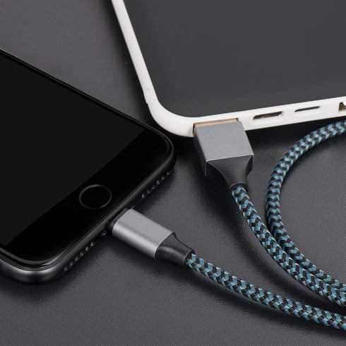 Sundix 3Pack 9ft Nylon Braided iPhone Charger Cable, Compatible with iPhone 14/13/12/11/XS/XR/8/7 and More.