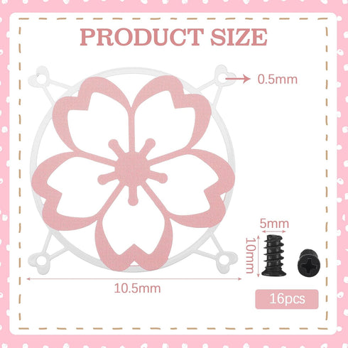 4 120mm Lounsweer Pcs Pink Sakura Guard Fan Grill Metal PC Fan Grill Cover with Screws Cute Computer Accessories