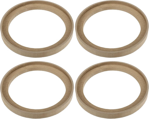 uxcell 4 Pcs Universal 6.5 Inch Speaker Subwoofer Mounting Spacer Rings, Solid Wood Beige