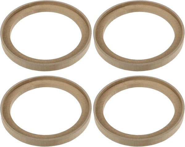 uxcell 4 Pcs Universal 6.5 Inch Speaker Subwoofer Mounting Spacer Rings, Solid Wood Beige