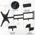 BONTEC 2665 Inch 37.4 Inch Setup, 400x400, 77 lbs TV Wall Mount for Flat and Curved Screens with Long Extension, Full