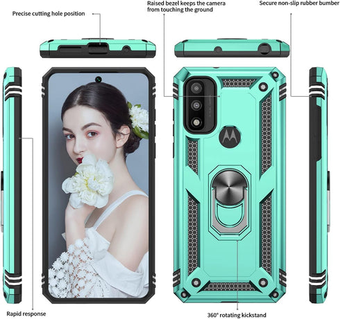 LeYi Moto G Pure Phone Case, G Play 2023 Case with 2 Pcs Tempered Glass Protector, Mint