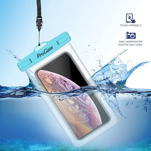 ProCase Waterproof Phone Pouch for iPhone 11, 12, 13, 14, 15, 16, Galaxy S21, S22, S23, 4 Pack, Dry Bag