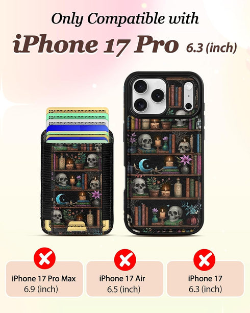 Shorogyt 17 5 17Pro, for iPhone Pro Case Wallet - Fits Cards, Compatible with Magsafe Detachable Magnetic Credit Card