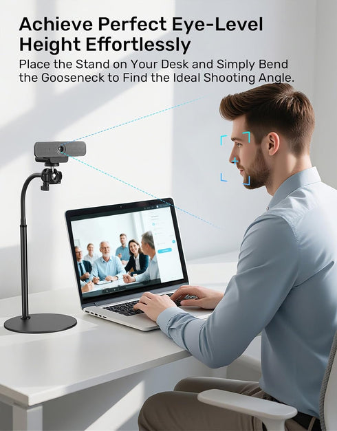 Etour 360 C922 C930 C930e C920 C920s C920x C960 C615 N60 1/4" Webcam Stand for Desk, Upgraded Gooseneck Web Camera