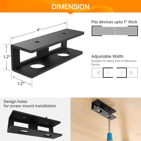 3 PCS Under Desk Laptop Mount with Anti-Scratch Felt Board, Durable Holder Tray for Laptop Storage
