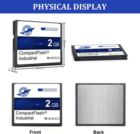 THREE COLOUR DOGFISH 2GB 5Pack FAT16 Dogfish CF Card Compact Flash Memory Type I Card for Industrial Equipment