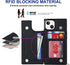 iPhone 13 Crossbody Phone Case - Black Leather Wallet with Card Holders, Adjustable Strap, Protective Design, 6.1 inch.