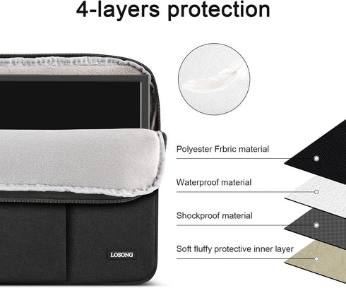 Losong 14 Inch, 14 inch Pocket,Size-13.5"x8.8" Portable Monitor Case Protective Carrying Sleeve for Most Portable