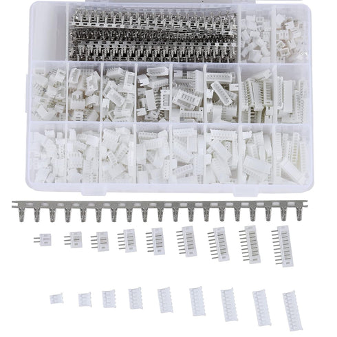 1550PCS JST PH 2.0mm Connector Assortment Kit, 2.0mm Pitch Male Female Housing Adapter Plug Terminal