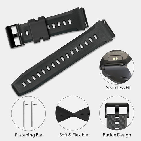 Smart Watch Band 22mm 2 Pack Replacement for AMAZTIM M2/T2, Compatible with KOSPET Tank M2/T2