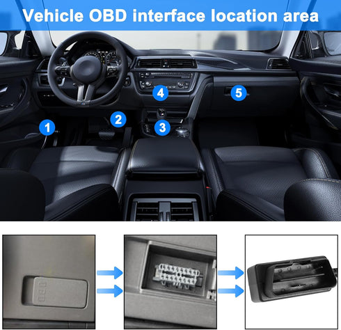 XMSJSIY OBD Power Cable for Dash Camera Type C OBD2 Power Adapter Hardwire Charger Cable for 24 Hours Surveillance