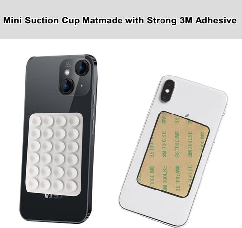 5-Colors Silicone Suction Cups for Phone Case Self-Adhesive Mount - Hands Free Mobile Accessory Holder for Videos and Selfies - iPhone and Android Cellphone case Compatible (Thin)