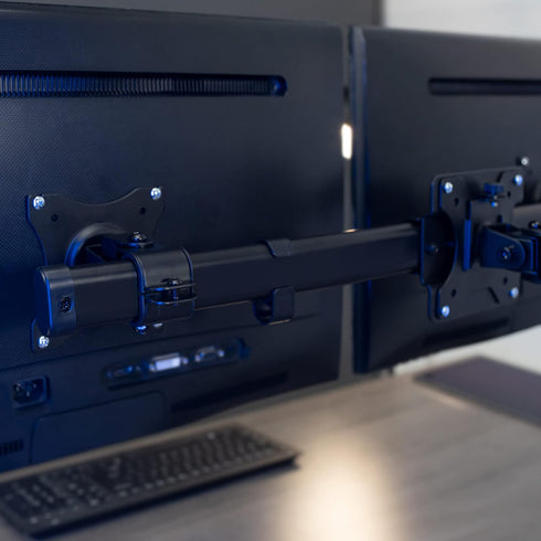 VIVO MOUNT-VW02A Dual VESA Bracket Adapter, Horizontal Assembly Mount for 2 Monitor Screens up to 27 inches