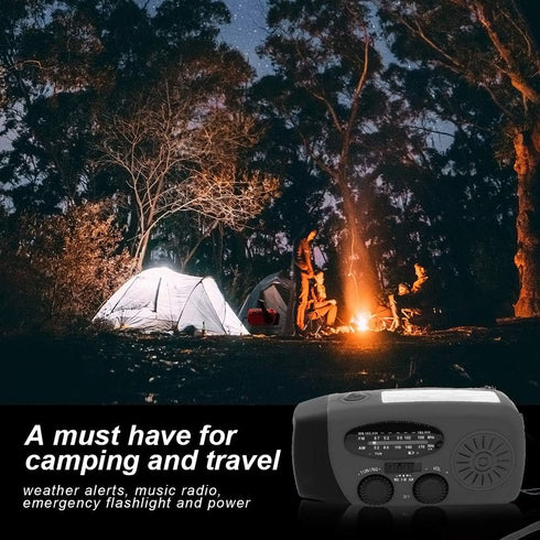 Upgrade Portable Solar Emergency Weather Radio, Hand Crank AM/FM NOAA Survival Radio with LED Flashlight