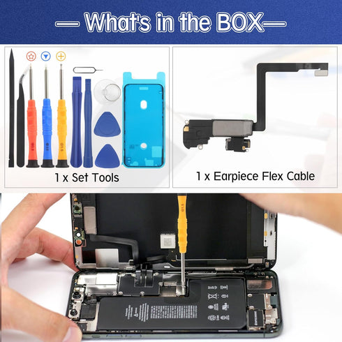 YWLRONG Earpiece Speaker for iPhone 11 Pro Max, Replacement with Light Proximity Sensor Flex Cable