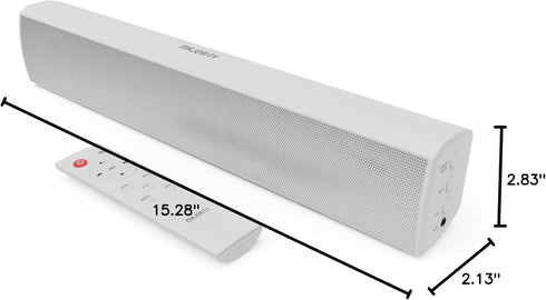 Majority Bowfell White 15 Inch Soundbar for TV, Bluetooth 50 Watts Home Audio Speaker, Small PC Soundbar | AUX, RCA,