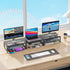 gianotter 2-Tier Metal Monitor Stand Riser, Desk Organizer for Office Supplies, Black Workspace Storage