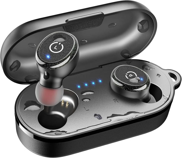 TOZO T10 Bluetooth 5.3 Wireless Earbuds with Charging Case, IPX8 Waterproof Stereo Headphones, Built-in Mic, Deep Bass