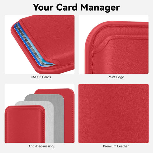 Stronger Magnetic Cell Phone Card Holder for iPhone 15 Series, RFID Leather Wallet for iPhone 14/13/12 Pro/Promax