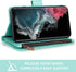 Asuwish Flower Leather Flip Card Holder Wallet Case with Tempered Glass Screen Protector for Samsung Galaxy S22 Ultra
