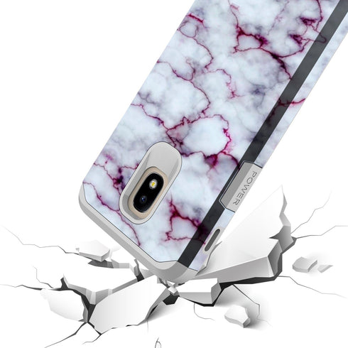 Rosebono Compatible with Samsung Galaxy J7 Case, Hybrid Graphic Colorful Armor Case for SM-J737, Purple Marble