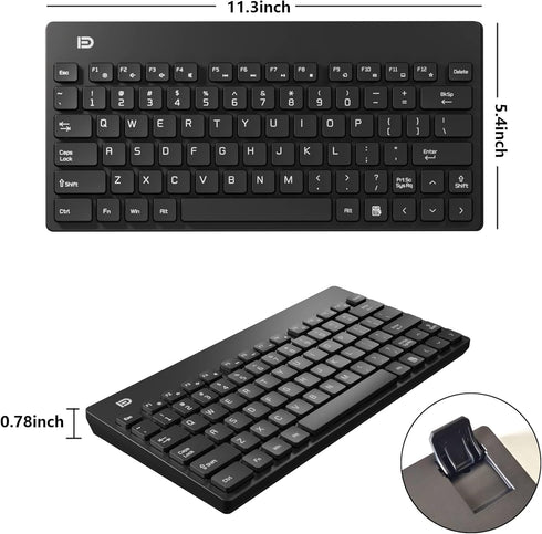 Small Wireless Keyboard and Mouse, Portable for Laptop/PC