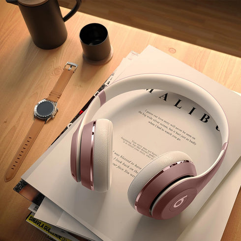 Replacement Ear Pads for Beats Solo 2 & 3 Wireless Headphones, Cushions with Memory Foam, Softer Leather, White