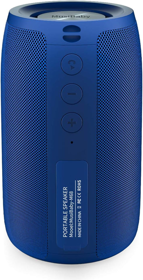 MusiBaby Bluetooth Speaker, Waterproof Portable Outdoor Speaker, Dual Pairing, Loud Stereo, 1500 Mins Playtime for