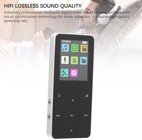 Yoidesu MP3 MP3 1.8 Inch (4GB) Player with Bluetooth, Portable HiFi Lossless Sound Mini Music Player, Music with TFT