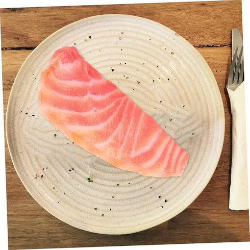 KOMBIUDA Simulated Salmon Slice Fake Food Model Lifelike Salmon Prop for Kitchen Decoration Restaurant Display