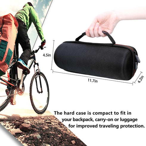 LTGEM Hard Case for JBL Pulse 4, Waterproof Portable Bluetooth Speaker, Travel Protective Carrying Bag (Black+Black).