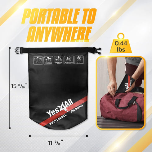 Yes4All Sand Kettlebell, Workout Adjustable Kettlebell Sandbag For Fitness, Soft Sandbag Weights, Heavy Duty Equipment by Yes4All