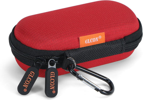 GLCON Red Mini Portable Case for Kardiamobile EKG Heart Monitor, Hearing Aids, In