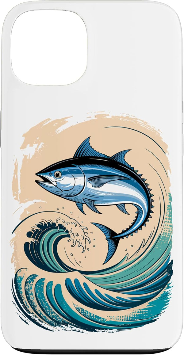 Tuna Fish Fishing Gifts Japanese Wave Tuna Fish Fishing Angler Fisherman Case for iPhone 13