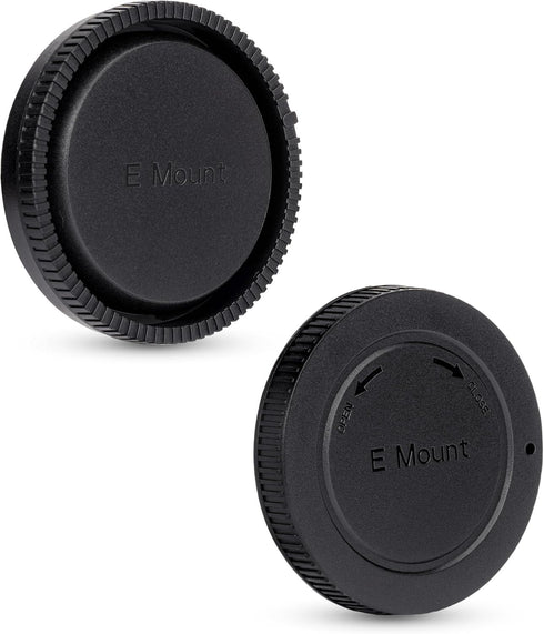 JJC E-Mount Body Cap & Rear Lens Cap Cover Kit for Sony A7 A7II A7III A7IV A7S II III A7R II III A7RIV A7RV A7CR A7C II