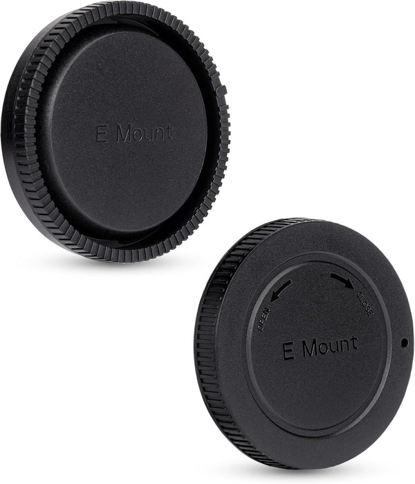 JJC E-Mount Body Cap & Rear Lens Cap Cover Kit for Sony A7 A7II A7III A7IV A7S II III A7R II III A7RIV A7RV A7CR A7C II