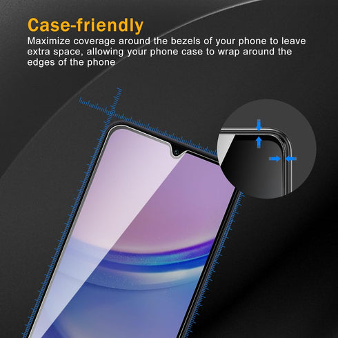 3 Pack Privacy Screen Protector for Samsung Galaxy A15, Anti Spy Tempered Glass Protector