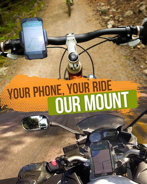 Bike & Motorcycle Phone Mount for iPhone 14 Pro (13, 12, SE, Plus/Max), Galaxy S22 or Any Cell Phone - Universal