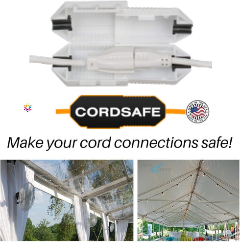 Outdoor Extension Cord Safety Cover, Weather Resistant Durable Plug Protector for Holiday and Patio String Lights