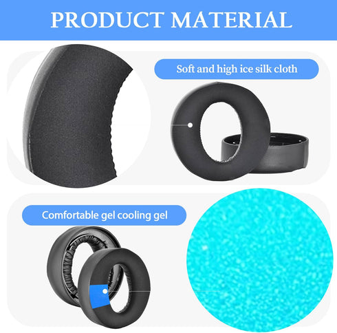 Adhiper Replacement Ear Pads for Sony Playstation 5 Pulse PS5 3D Headset, Black Cooling Gel Ear Cushions