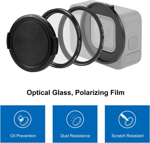 PULUZ 52mm Lens Filter Adapter Ring for GoPro HERO11 Black / Mini / HERO10 / HERO9 Camera Accessories