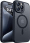 CANSHN Magnetic Case for iPhone 15 Pro, Translucent Matte Shockproof Protective Cover with Full Camera Protection